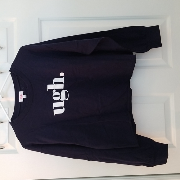 Cali Baby Tops - Cali Baby Long-Sleeve T-Shirt "UGH" Navy Blue Large